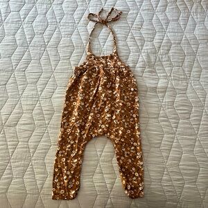 Rylee+Cru infants halter/pant romper- brown floral